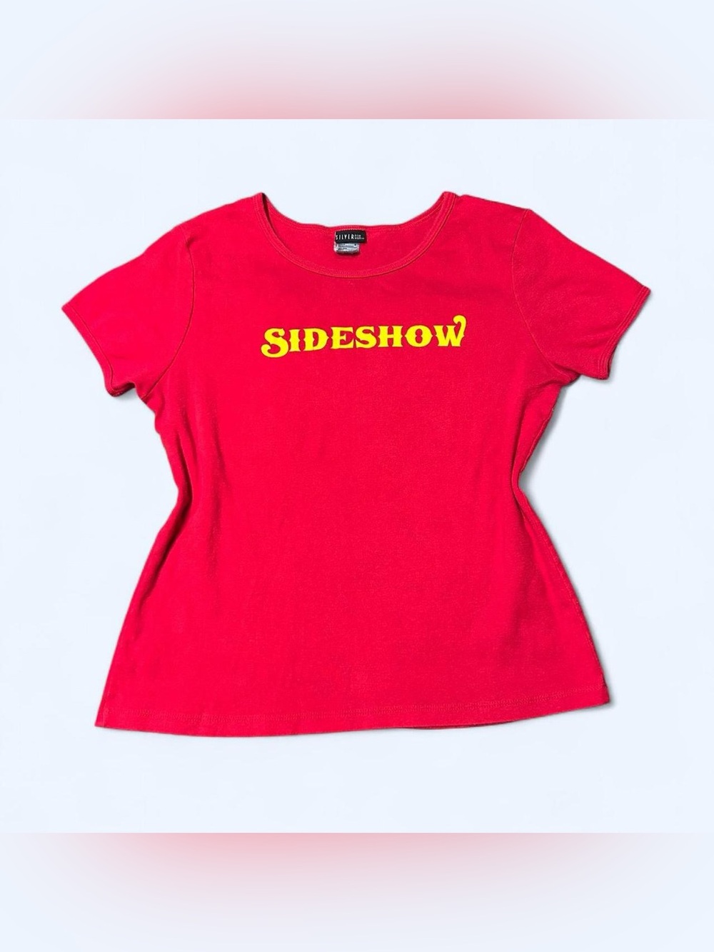 Y2K Grunge Red “Sideshow” Baby Tee!